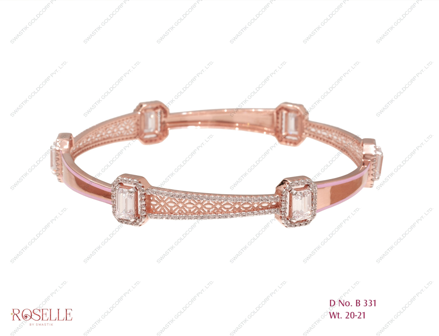Roselle Rose Gold Ladies Bangle – B 331