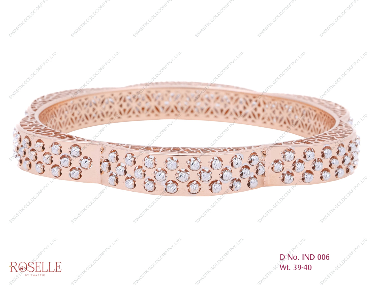 Roselle Rose Gold Indo-Italian Ladies Bangle – IND 006