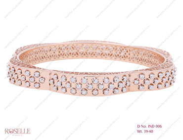 Roselle Rose Gold Indo-Italian Ladies Bangle – IND 006