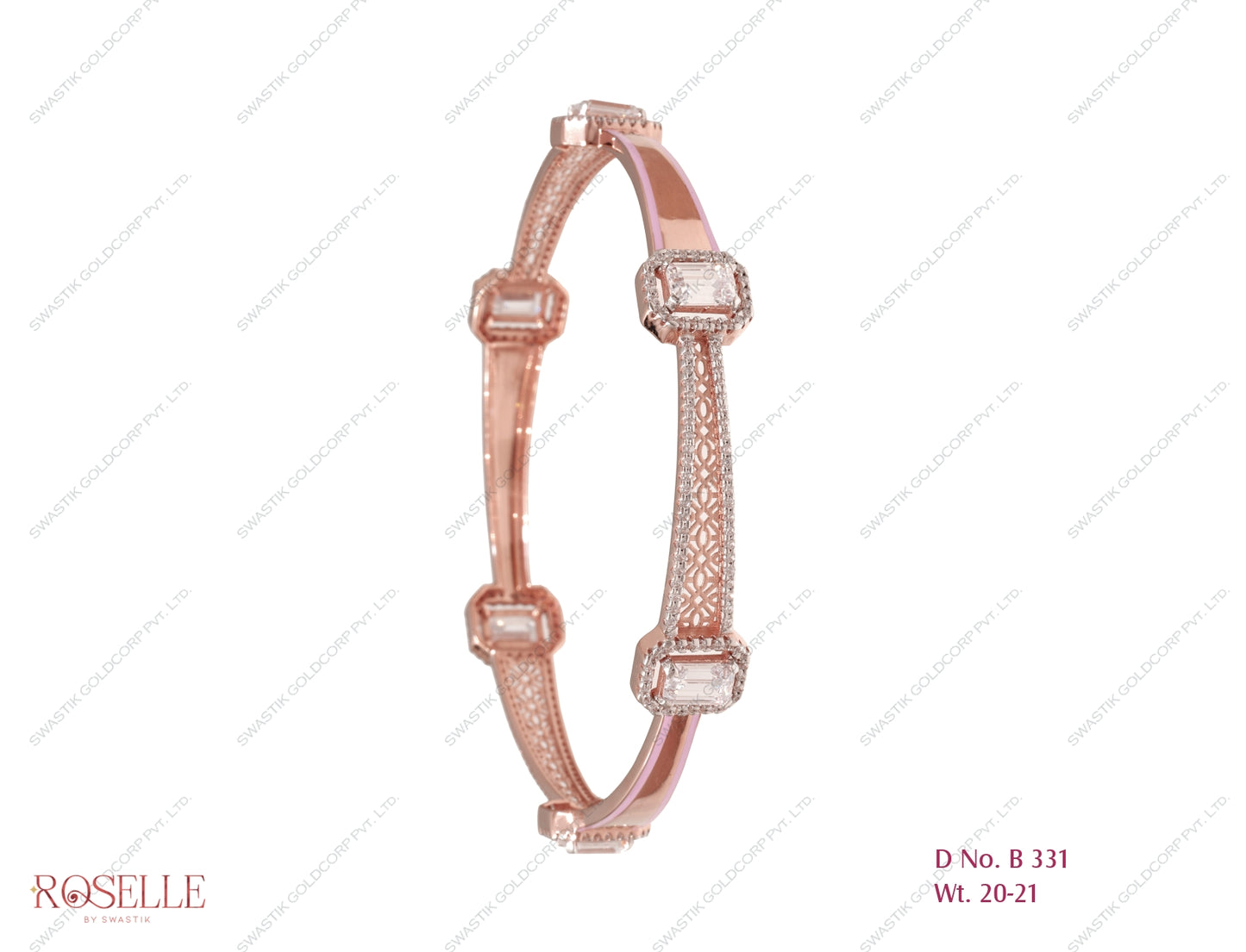 Roselle Rose Gold Ladies Bangle – B 331