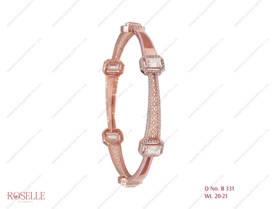 Roselle Rose Gold Ladies Bangle – B 331
