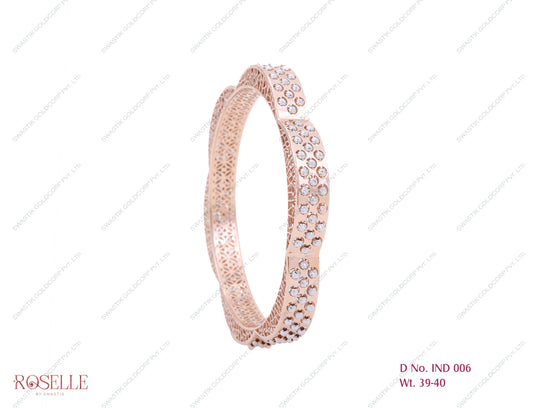 Roselle Rose Gold Indo-Italian Ladies Bangle – IND 006