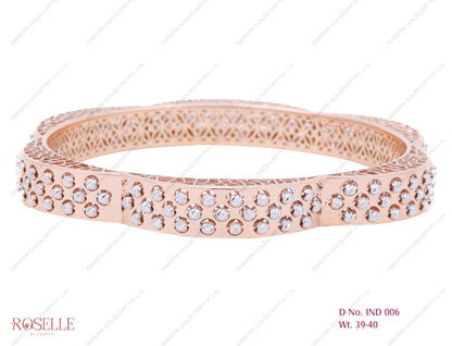 Roselle Rose Gold Indo-Italian Ladies Bangle – IND 006