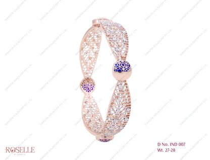 Roselle Rose Gold Indo-Italian Ladies Bangle – IND 007